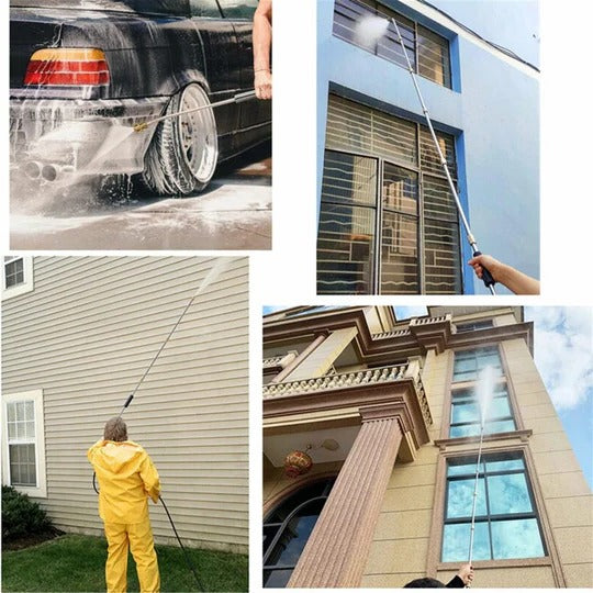 Telescoping Pressure Washer Wand Set for High-Reach Outdoor Cleaning