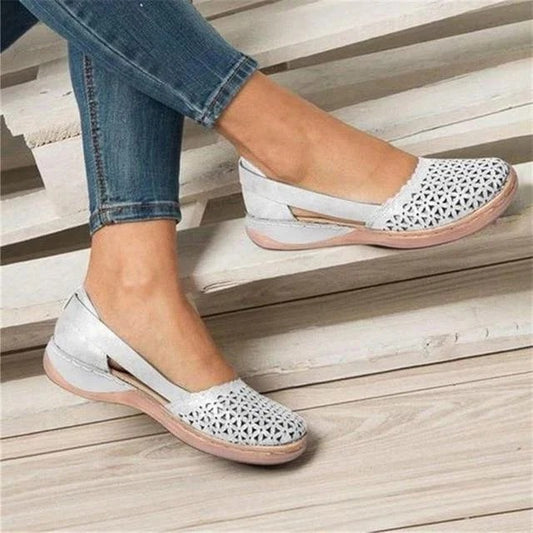 Women’s Breathable Slip-On Flats with Wide Toe Design
