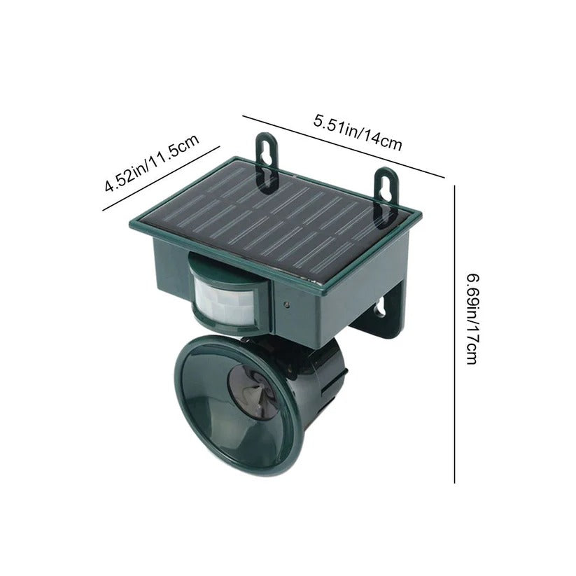 Solar Bird Repeller with PIR Motion Sensor and Sound Deterrent, Weatherproof