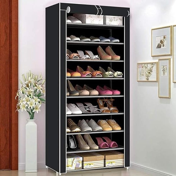 Vertical Shoe Rack with Non Slip Base and Tool Free Assembly, 30 Pair Capacity