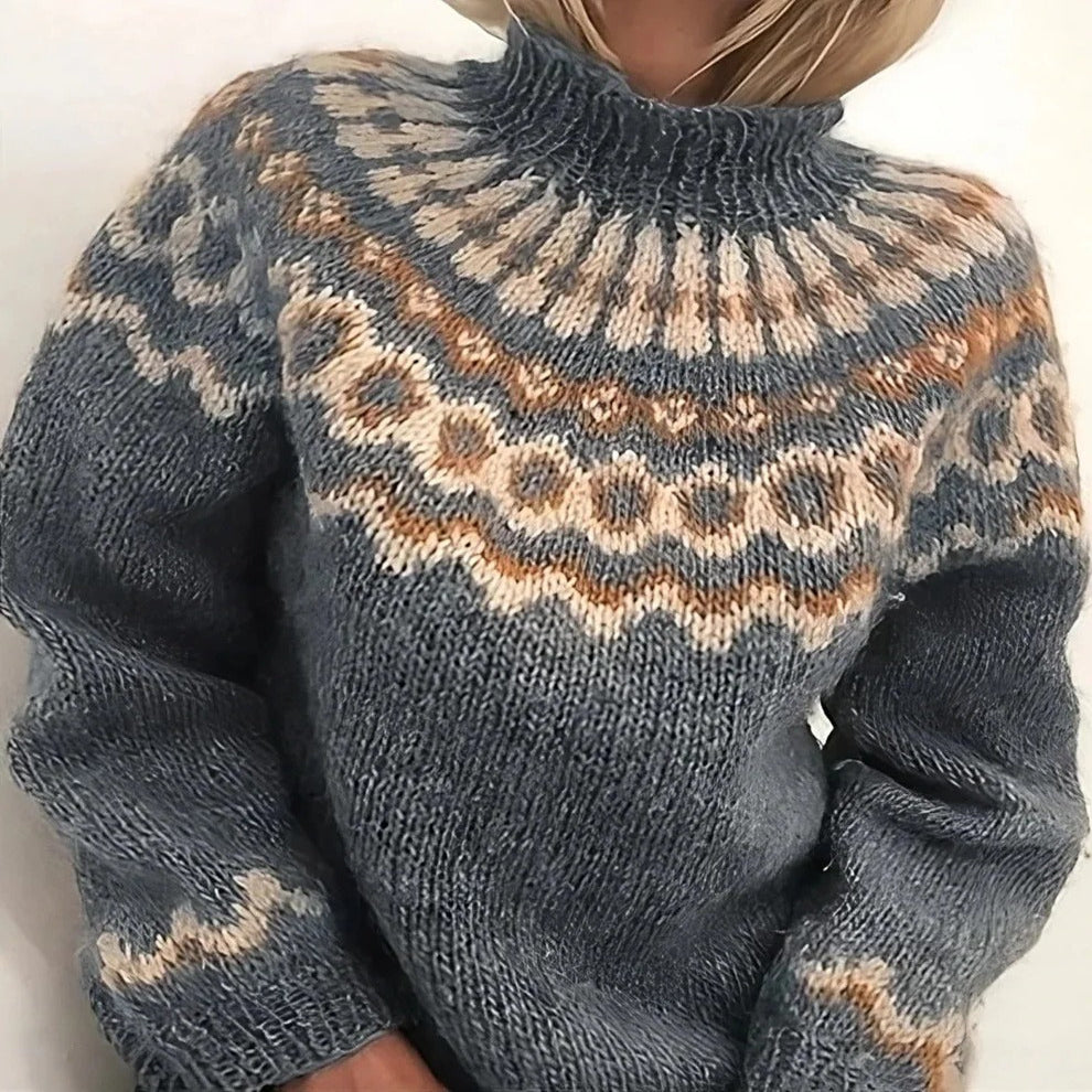 Wool Knit Turtleneck Sweater with Dual Fiber Insulation and Full Neck Coverage