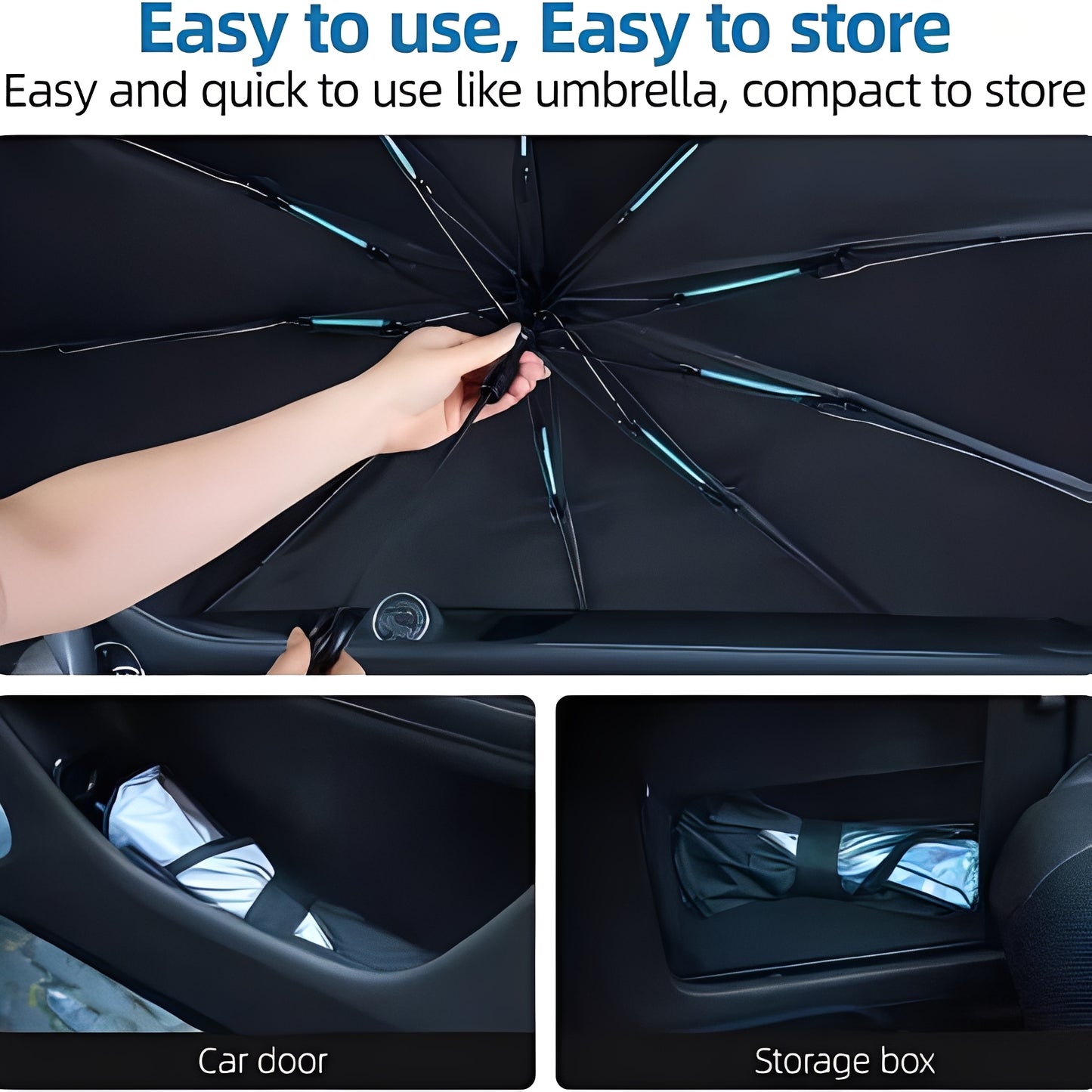 UV Blocking Car Sunshade Umbrella Foldable for Interior Cooling and Protection