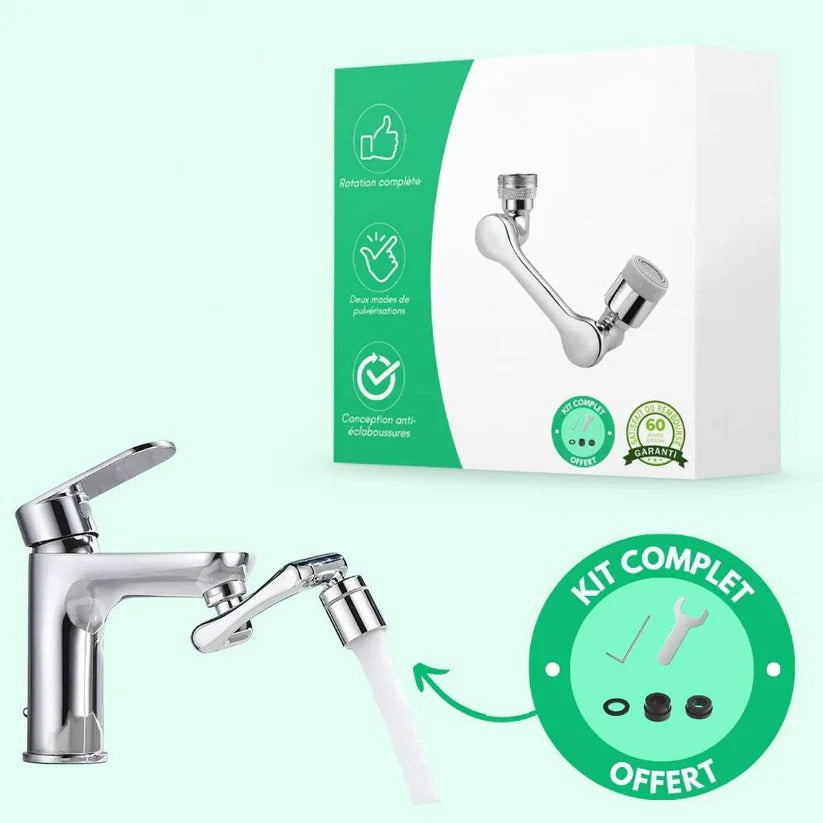 Rotating Faucet Aerator with Dual Spray Modes and Flow Reducer, 1440 Degree Swivel