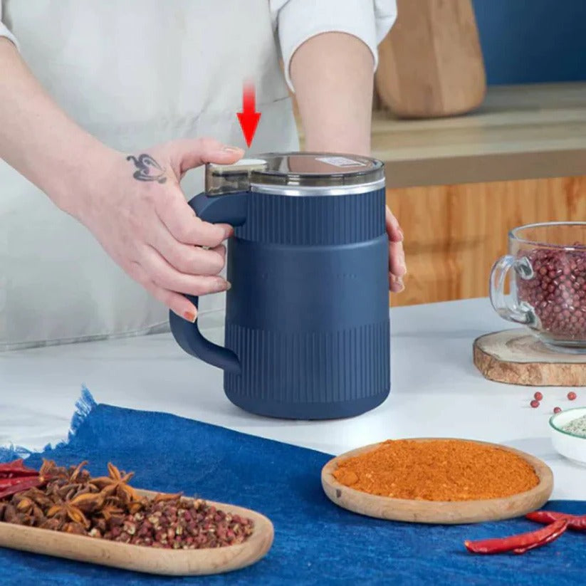 Electric Grain Mill with Stainless Steel Container and Single Button Operation