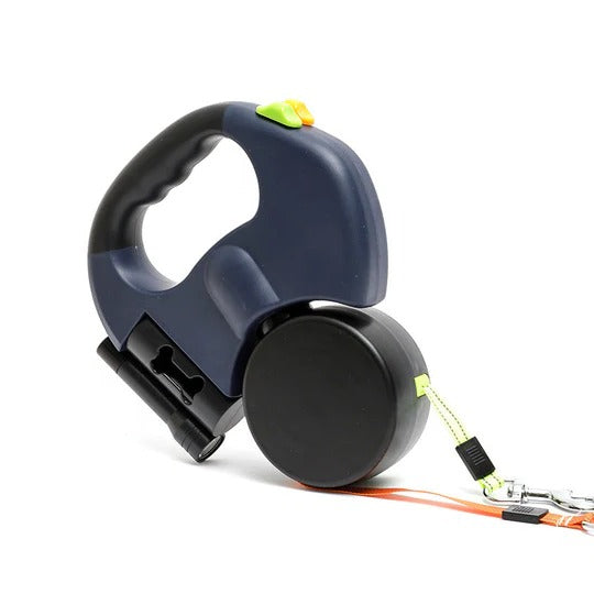 Anti-Tangle Double Dog Leash for Walking Two Dogs Simultaneously