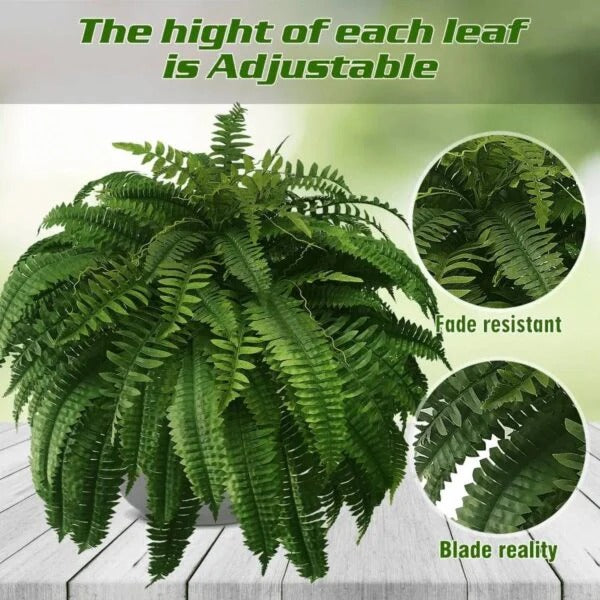 UV-Resistant Artificial Boston Fern for Indoor and Outdoor Display