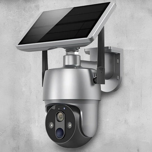 360° Solar-Powered Outdoor Surveillance Camera for Continuous Monitoring