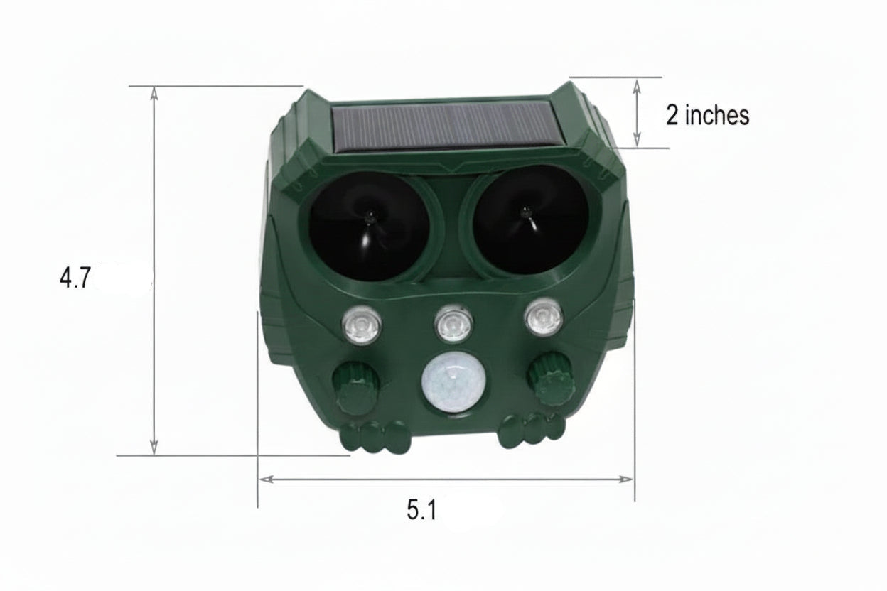 Animal Ultrasonic Repellent with Motion Sensor and Solar Power, 110° Range 26 Ft