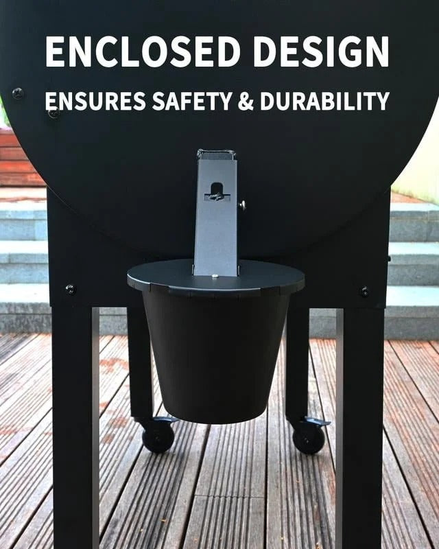Grill Grease Collector with Lid and Reusable Liner, Quick-Fit for 1.6in Side Spouts