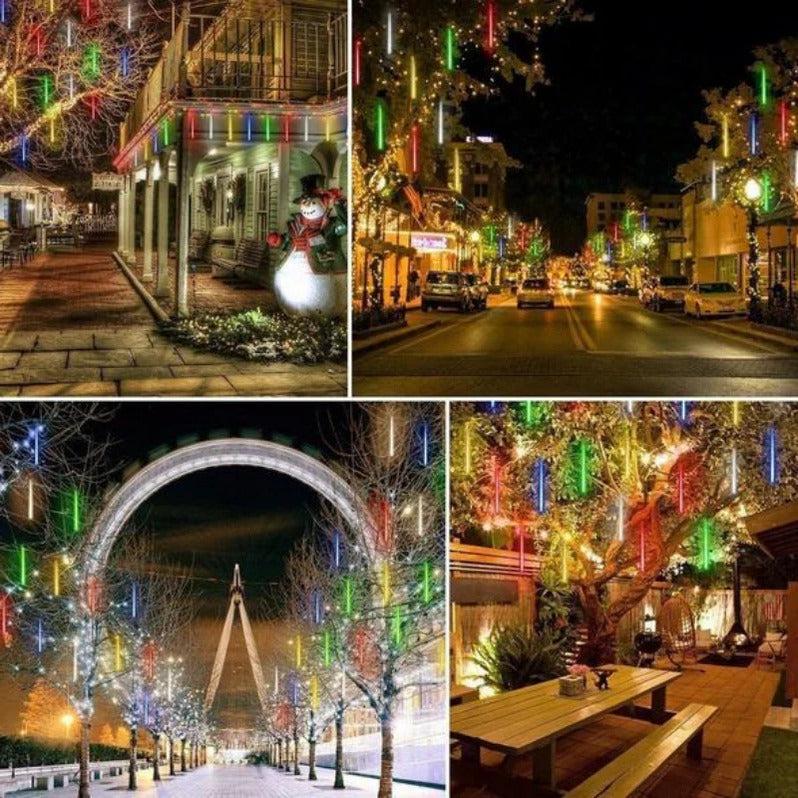 Cascading LED String Lights with Snowfall Effect and 144 Bulbs, 6.5 Feet