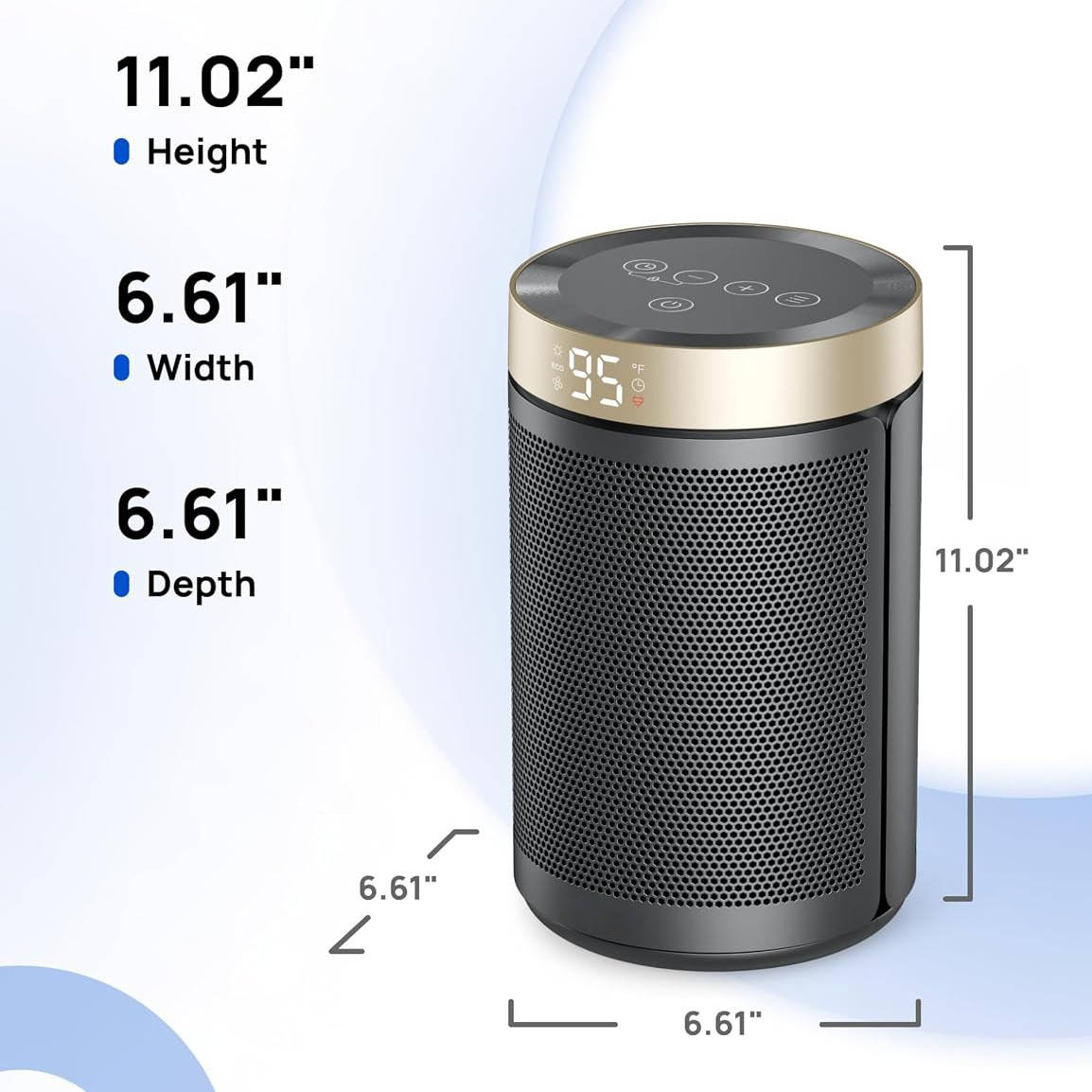 Portable Space Heater, Electric Indoor Heater with Adjustable Thermostat for Home, Office & Bedroom
