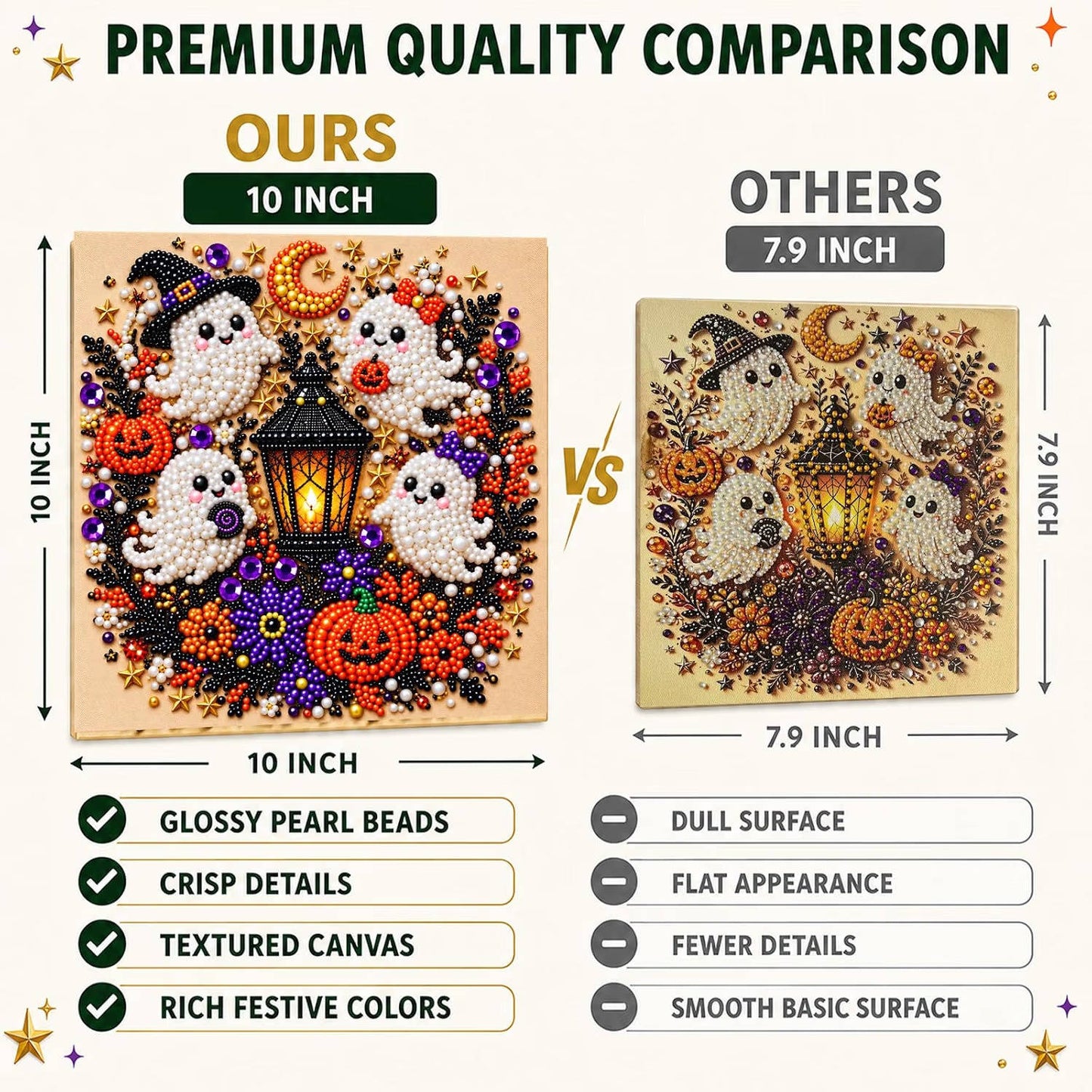 Diamond and Pearl Art Kits for Adults, Halloween Framed Wall Decor and DIY Craft Kit