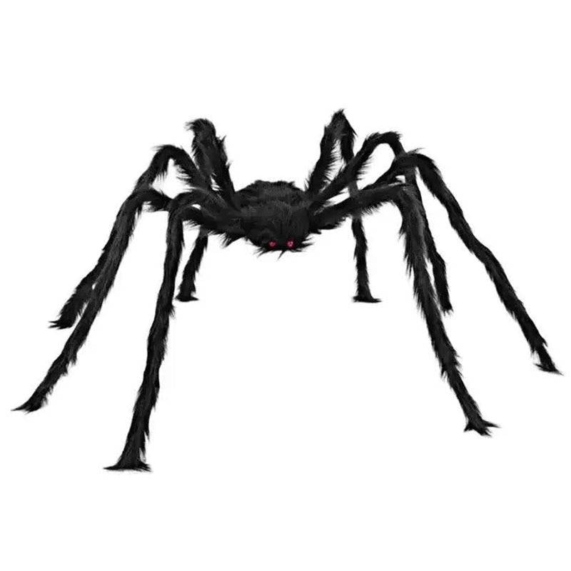 2 Pack 5 FT Halloween Giant Spider Decorations, Hairy Black Fake Spiders for Outdoor Yard, Haunted House and Indoor Party Decor