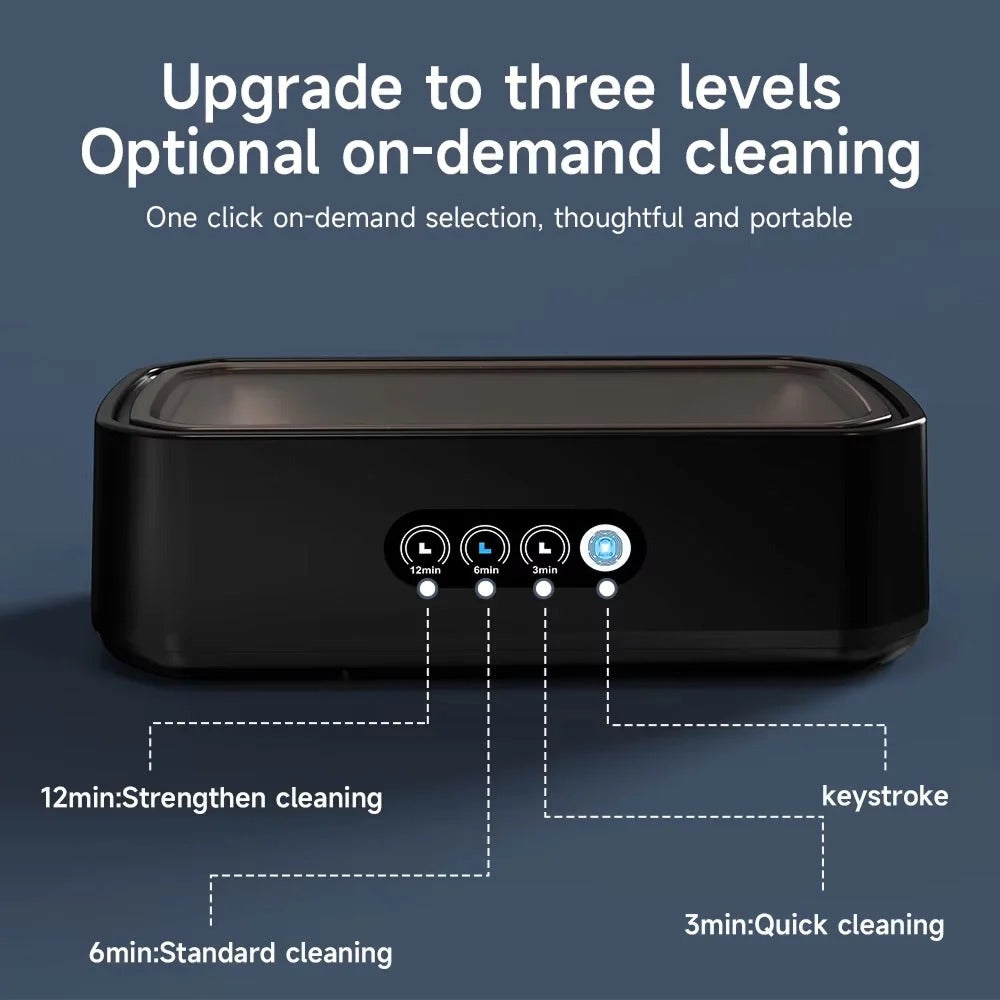 Ultrasonic Jewelry Cleaner, 49kHz High Frequency, 650ml Professional Ultrasonic Cleaning Machine