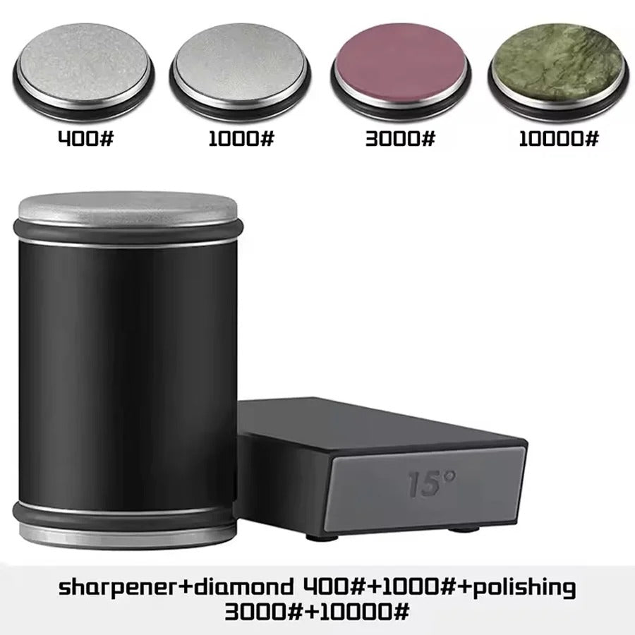 Rolling Knife Sharpener, Magnetic Angle Guide, Adjustable Knife Sharpening Tool for Kitchen Knives