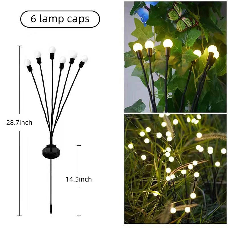 Solar Firefly Lights, Outdoor Waterproof Swaying Garden Lights, Starburst Swaying Solar Stakes for Pathway, Yard & Patio Landscape Decor