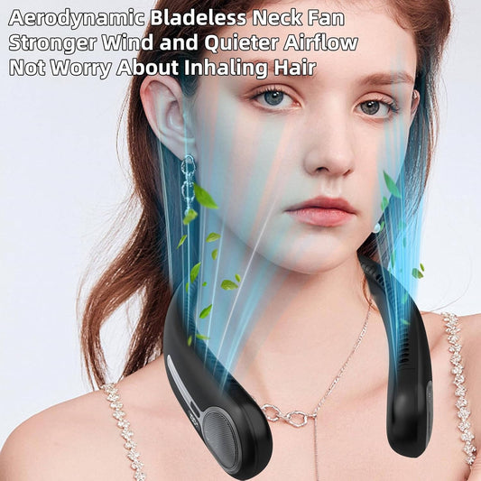 Portable Personal Wearable Neck Fan, 360° Cooling, Hands Free, Bladeless