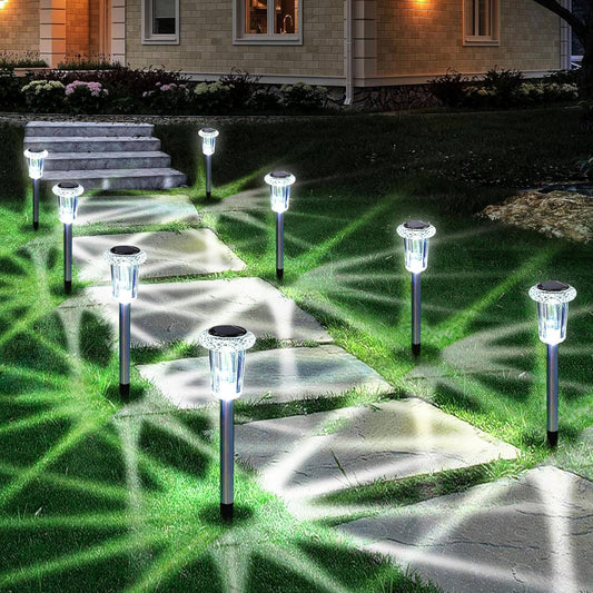 10 PCS Solar Outdoor Lights for Pathway Garden Yard Path Walkway Driveway Lawn Patio