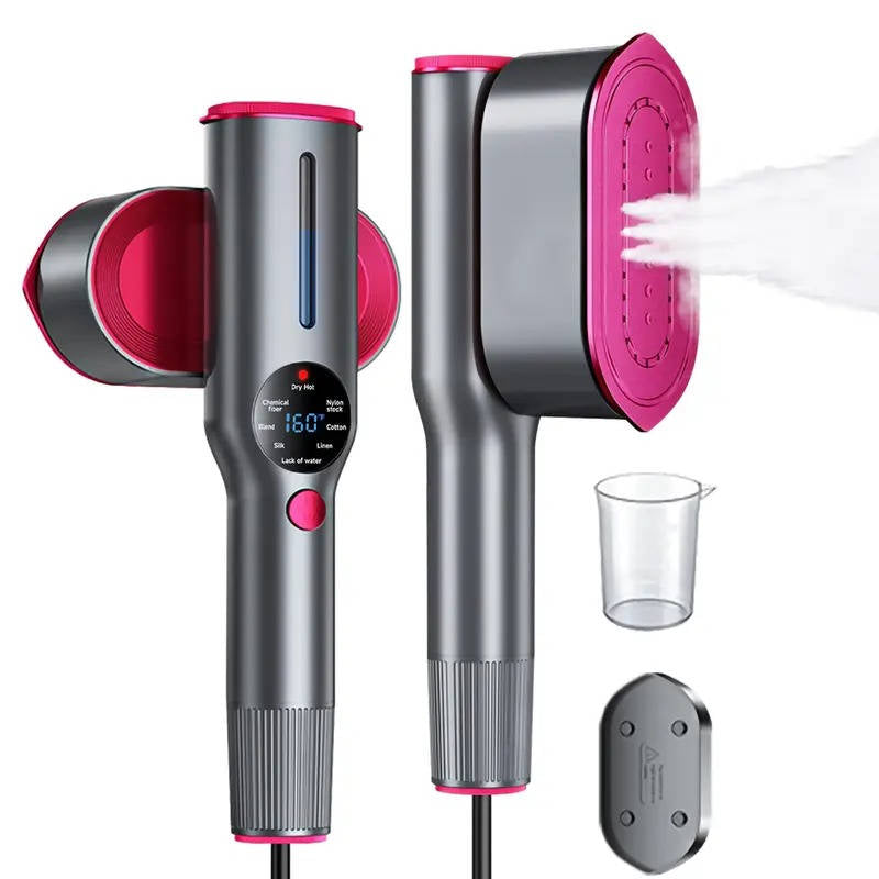 Portable Travel Garment and iron Steamer for Clothes, 7 Mode LED Display with 5s Fast Heating & 90 Degree Swivel Handle