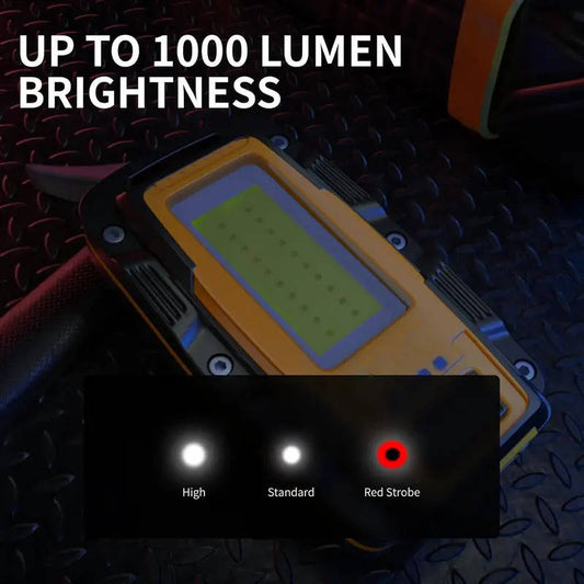 1000 Lumen Magnetic LED Work Light, 4800mAh Rechargeable Battery with 180 Degree Rotating Hook for Car Repair and Emergencies