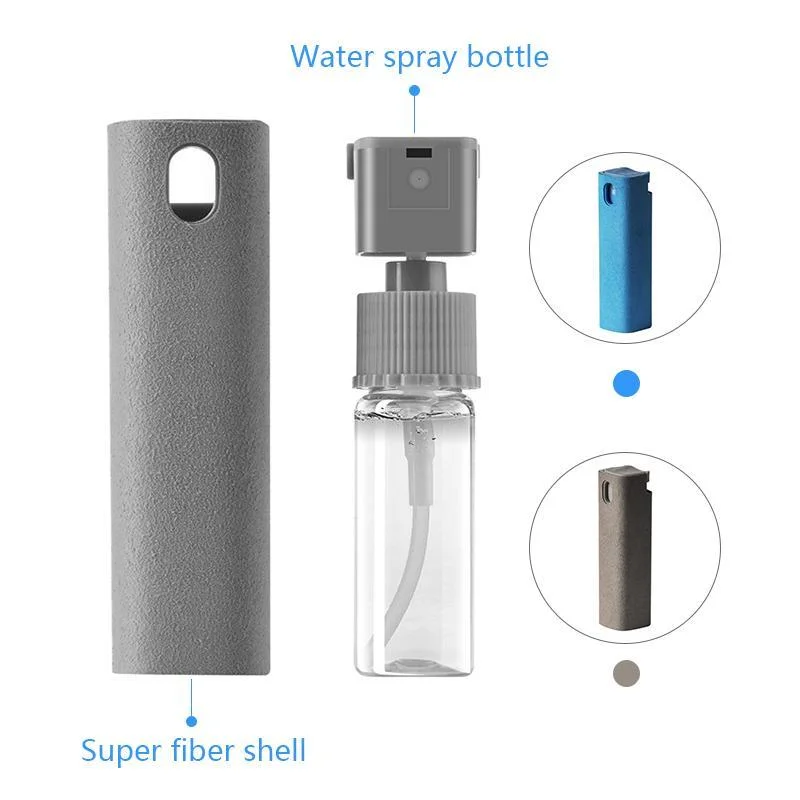 Portable Screen Cleaner with Built-In Microfiber Pad and Spray Bottle