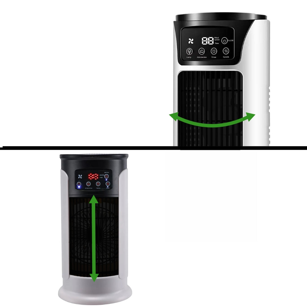 Portable Air Conditioner with Mist Humidifier and Rolling Wheels, 6-Speed Cooling