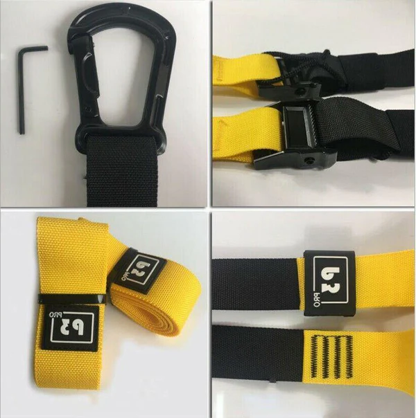 Suspension Trainer System with Adjustable Straps and Door Anchor, 400lb Capacity