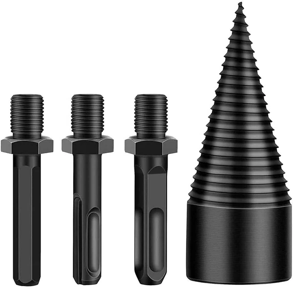 Wood Splitting Drill Bit with High Carbon Steel and Three Handle Options