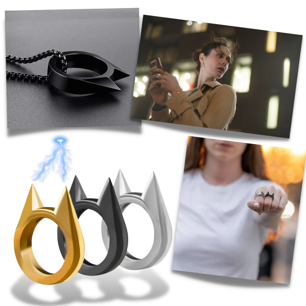 Protective Alloy Ring with Pointed Edge, Set of 3