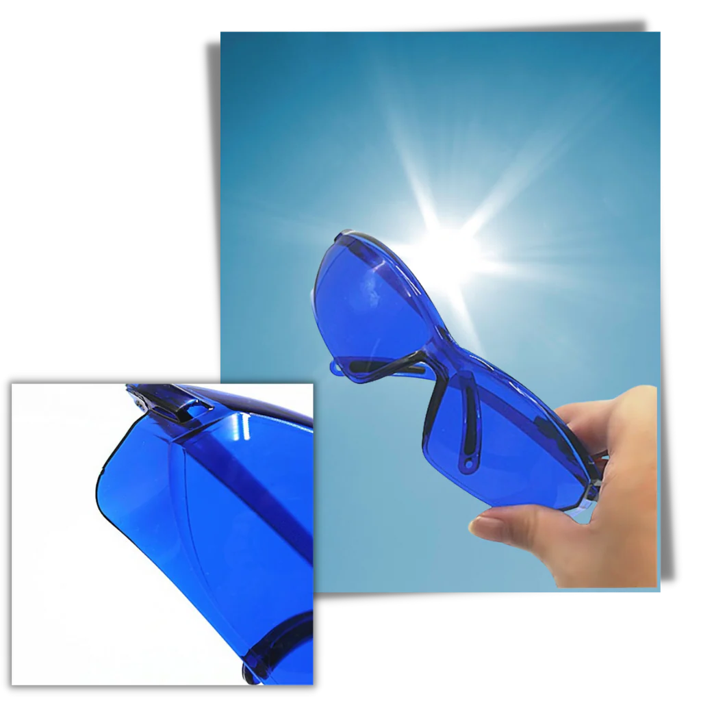 Golf Ball Finder Glasses with Blue Contrast Lenses and Lightweight Frame, Protective Case