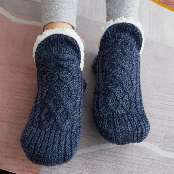Thermal Socks with Non-Slip Traction and Stretch Cuff, Breathable Indoor Warmth
