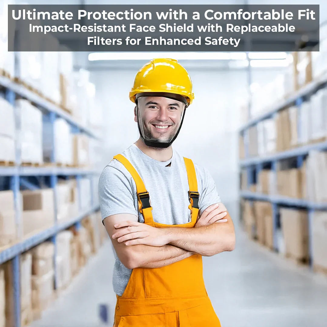 Protective Face Shield with Anti-Fog Coating and Detachable Filter All Vera Mart