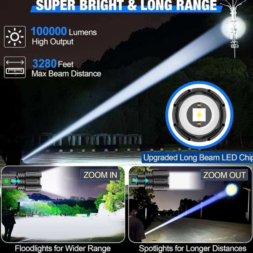 Ultra-Power 100000 Lumen Tactical Flashlight