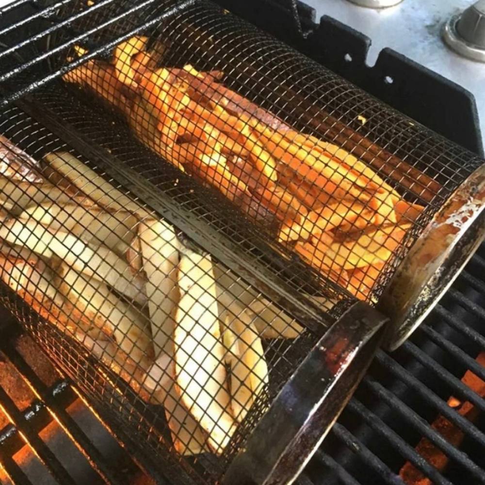 Stainless Steel Rotating BBQ Grill Basket