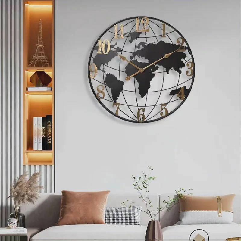 Large World Map Wall Clock 23.6 in