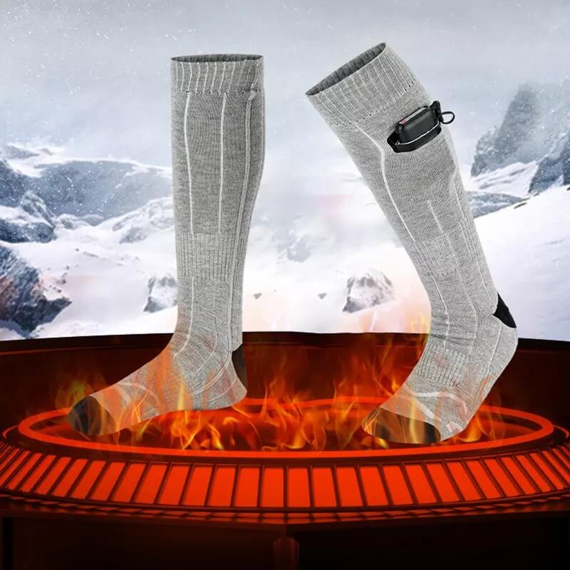 Heated Socks with Rechargeable Battery and Three Heat Settings, Sizes 4-16