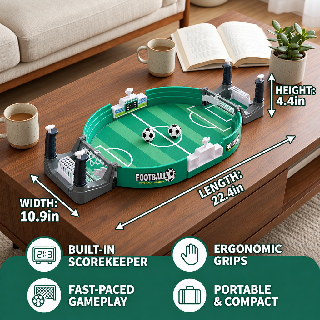 Tabletop Football Game with Slider Control and Built-in Scoreboard