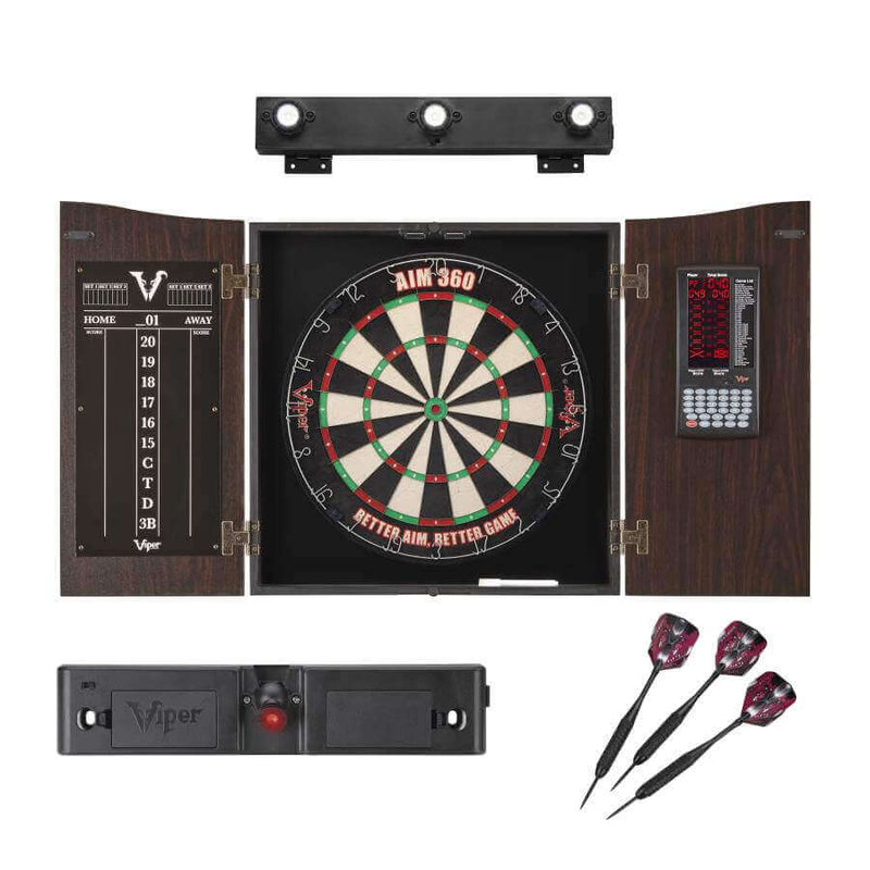 Viper Vault Deluxe Dartboard Cabinet With Built-In Pro Score