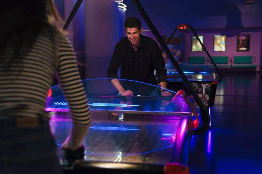 air hockey players