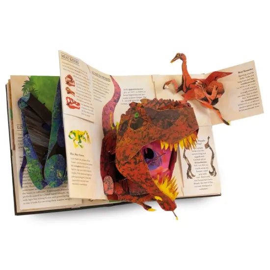 3D Pop Up Dinosaur and Sea Monster Book with Hardcover Binding and Educational Facts