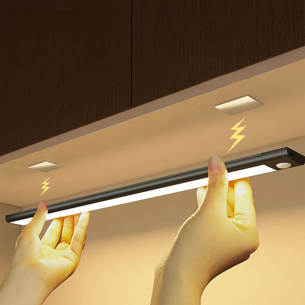 Under Cabinet Motion Sensor Light with Rechargeable Battery and Magnetic Mount, Slim 9mm