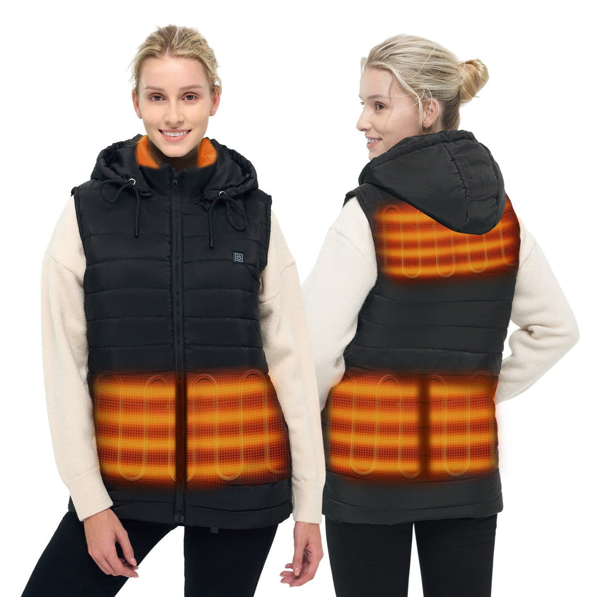 USB Thermal Heated Vest with Detachable Hood for Outdoor Cold Weather