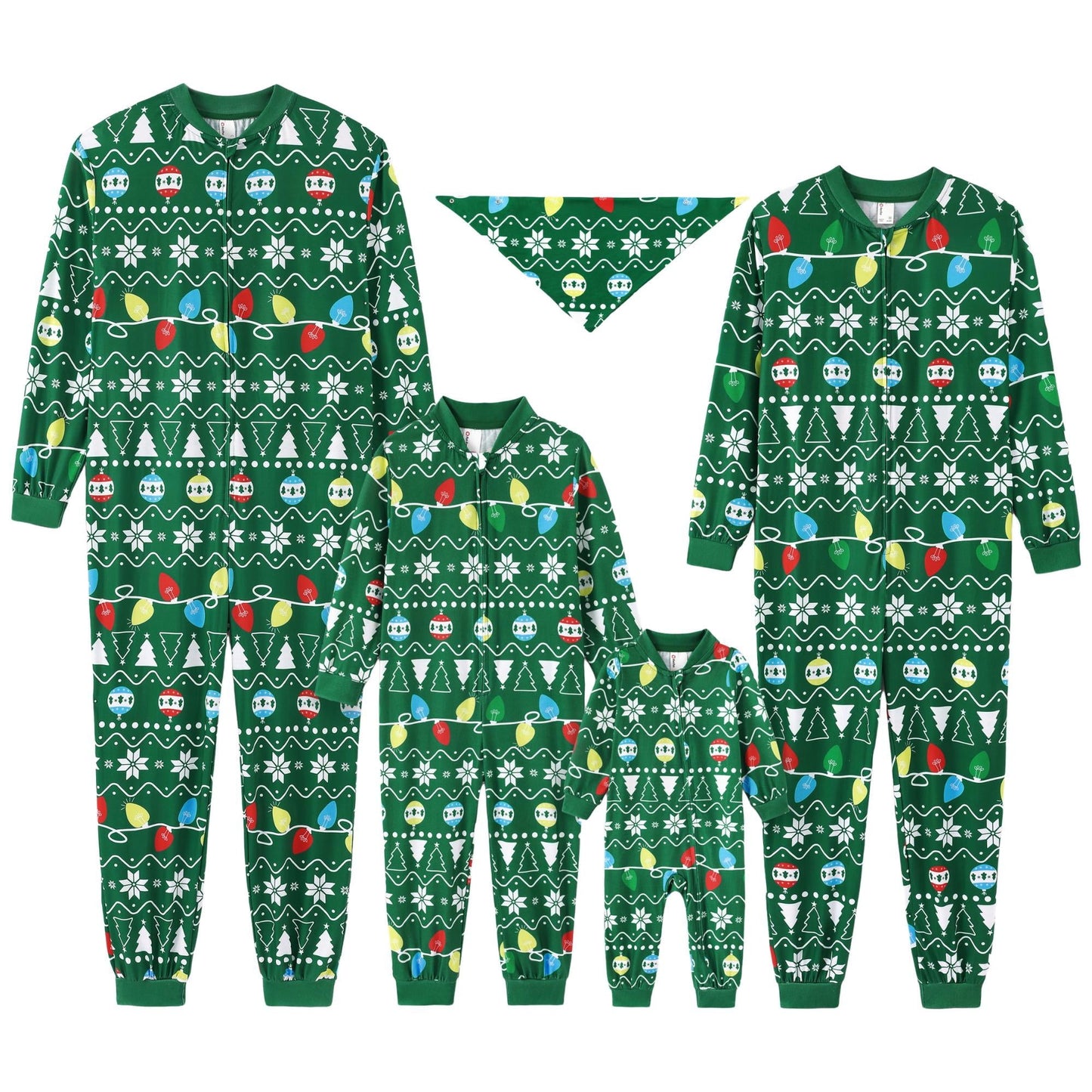 Matching Family Christmas Pajamas with Gingerbread and Tree Festive Print
