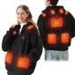Unisex Electric Heated Fleece Pullover Sweatshirt with Included Battery Pack