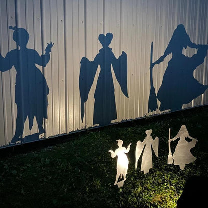 Metal Villain Shadow Caster Yard Stake with Ground Mount and Spotlight Projection