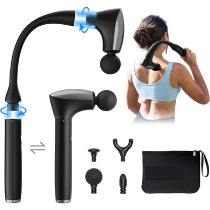 Muscle Massage Gun, 2 in 1 Deep Tissue Percussion Massager with Detachable Extension Handle for Back, Legs and Full Body
