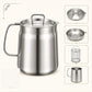 304 Stainless Steel Deep Fryer Pot with Basket, 2 in 1 Oil Strainer and Large Capacity for Frying Bacon and Food