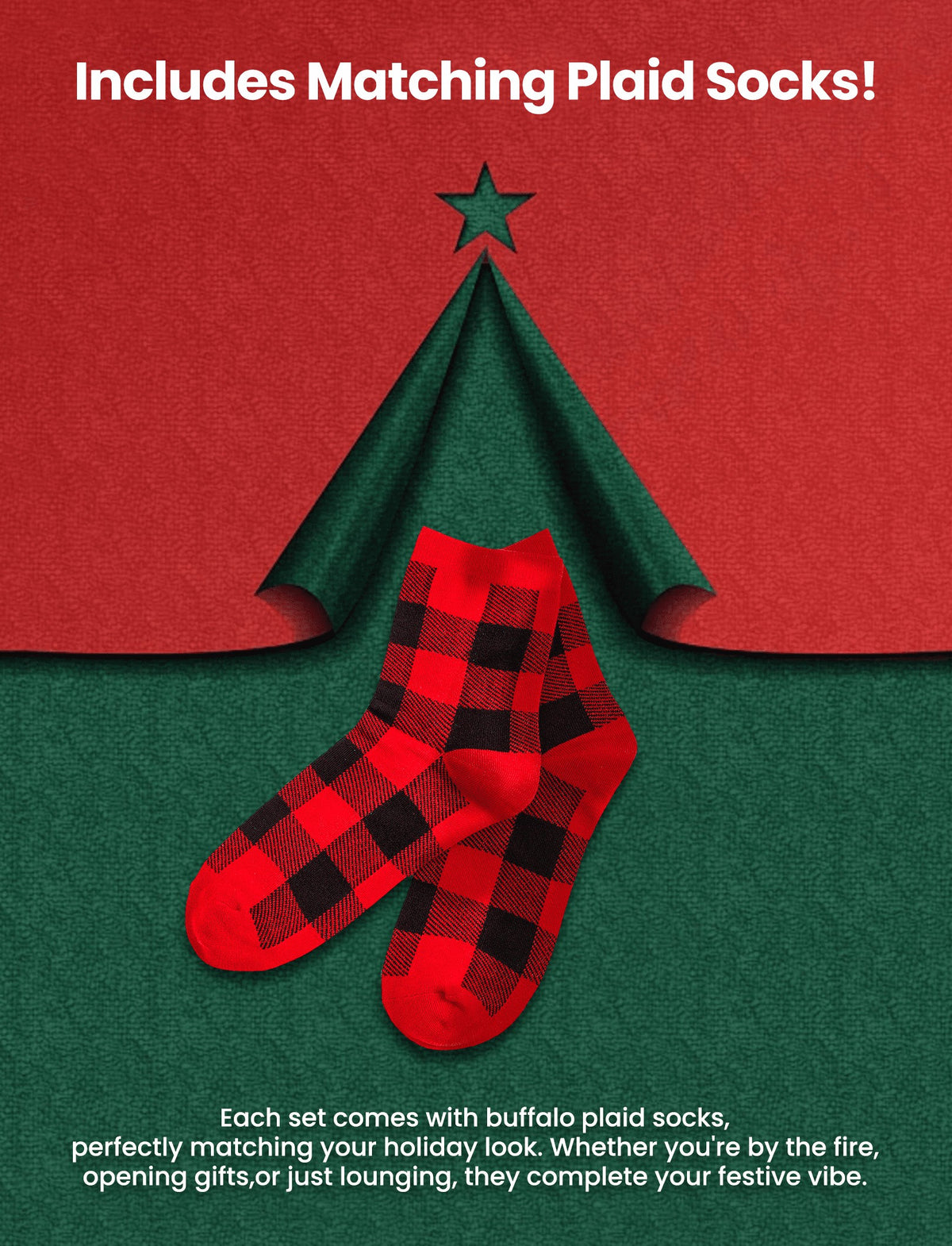 Matching Family Christmas Pajamas with Gingerbread and Tree Festive Print