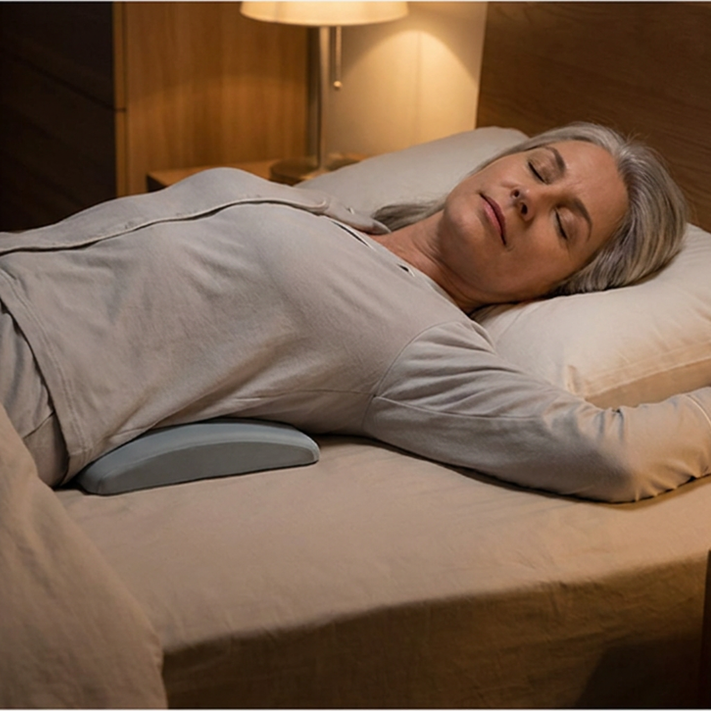 Lower Back Support Pillow with Memory Foam and Tapered Edge, 23.6 inches Wide