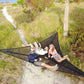 Triangle Hammock with Three-Point Anchor System and Elevated Sleeping Surface
